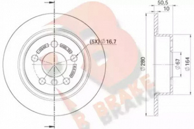 R BRAKE 78rbd20045 -  Тормозной диск